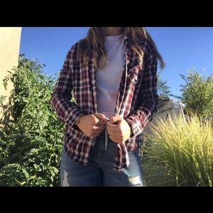 Aeropostale white, red, and blue flannel